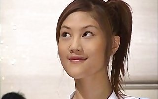 Naughty Asian teen Azusa Ayano gangbanged with regard to hot bukkake sex scenes