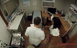 Shy Unproficient Teen Girl Examined By Doctor Mandatory Physical