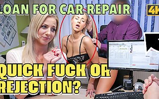 LOAN4K. Curmudgeonly toddler Nathaly gives her shaved pussy to loan